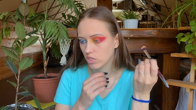 Повторяю радужный макияж с картинки | Тестирую яркую палетку от NYX смотреть онлайн