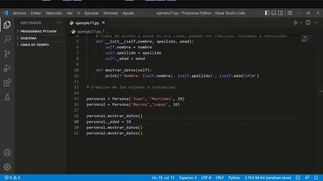 Introducción a Python. #18. Modificadores de acceso en clases смотреть онлайн