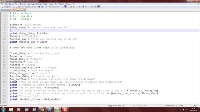 Python - String,Variables,Formatting смотреть онлайн