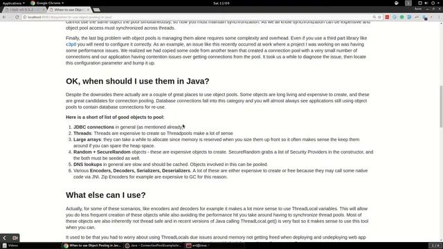 When to use Object Pooling in Java смотреть онлайн