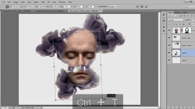 Photoshop Manipulation Ink Smoke Face Effect Tutorial смотреть онлайн