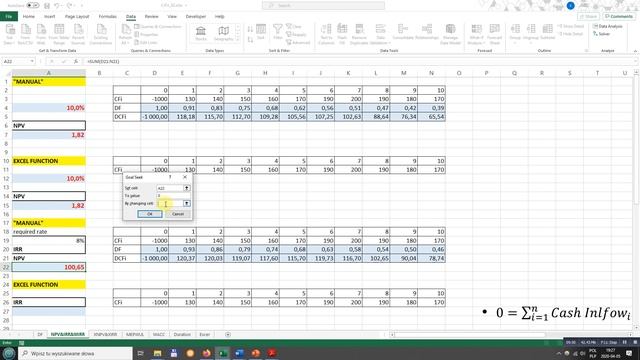 NPV, IRR, MIRR in MS Excel смотреть онлайн
