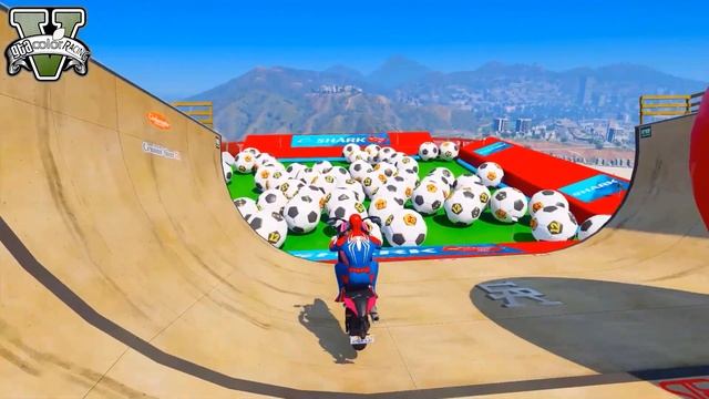 GTA V Mega Ramp On Super Cars, Bikes, Jets and Tracks with Trevor and Friends Stunt Map Challenge смотреть онлайн