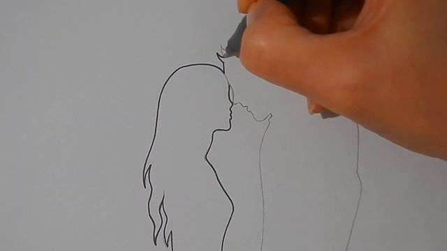 Как нарисовать РОМАНТИЧНЫЙ РИСУНОК ПАРЕНЬ И ДЕВУШКА/1048/How to draw lovers смотреть онлайн