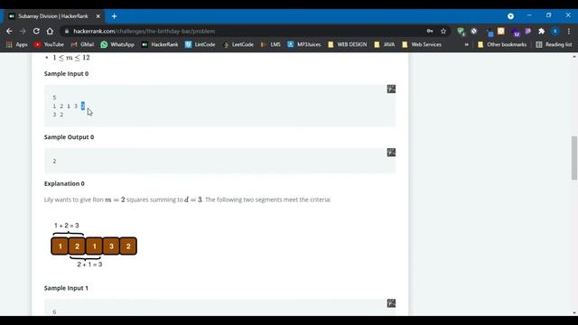 #SubarrayDivision Subarray Division | Java | Hacker Rank | Interview Problem | CodeJavaWithSaqib смотреть онлайн