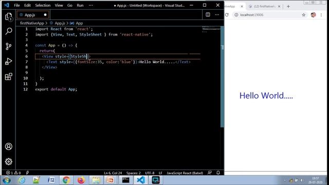 StyleSheet in react native part -7 смотреть онлайн