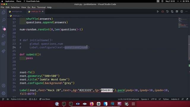 How to Create a JUMBLE WORD GAME in PYTHON using TKINTER | geekIsCoding. смотреть онлайн