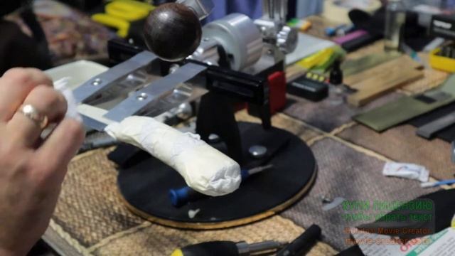 Заточка охотничьего ножа сталь 95х18, образивами KOSIM 25A