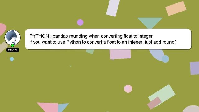 PYTHON : pandas rounding when converting float to integer смотреть онлайн