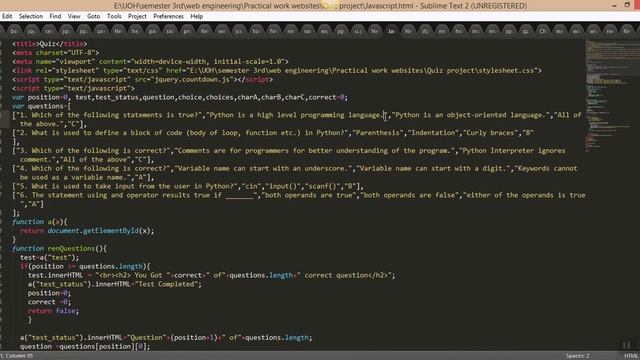JavaScript Online Quiz Project смотреть онлайн