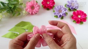 ЦВЕТЫ из ЛЕНТ. Быстро, легко, оригинально... МК/DIY