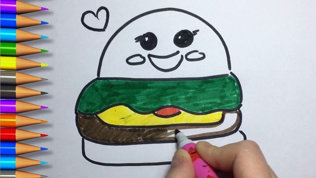 как нарисовать бургер#howtodraw