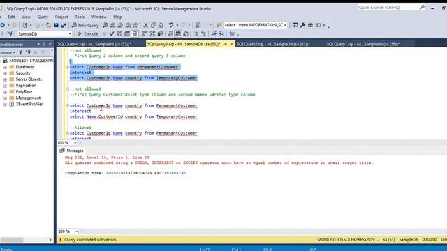 Intersect ,Except in Sql(Set Operators) смотреть онлайн