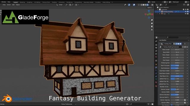 Blender Geometry Nodes Add-On - Fantasy Building Generator смотреть онлайн