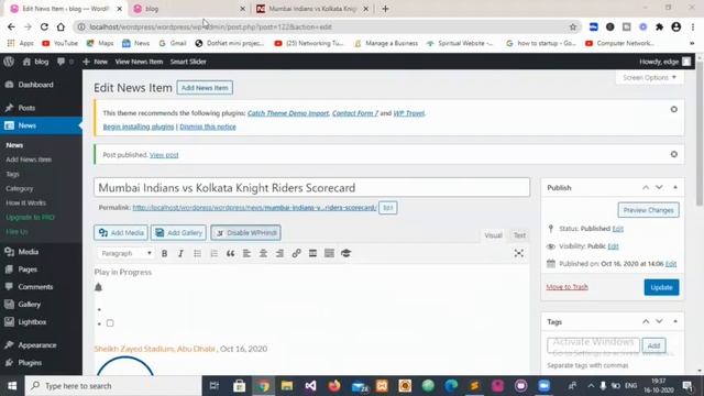 VERTICAL NEWS SCROLLING IN WORDPRESS ‑ Wordpress Tutorial #16 смотреть онлайн