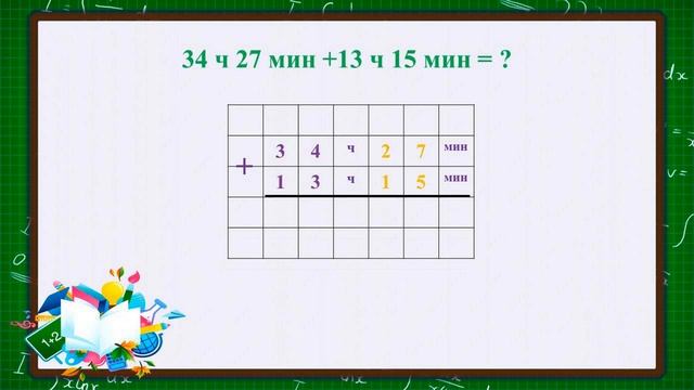Тема 25. Письм. слож. и выч. числовых значений времени (случаи вида 34 ч 27 мин +/– 13 ч 15 мин) смотреть онлайн