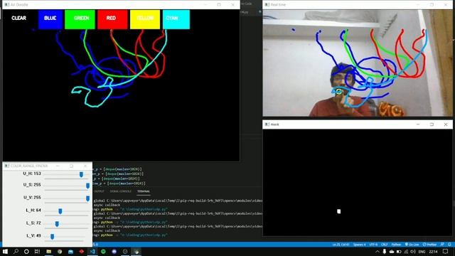 Air Doodle | Virtual Drawing pad | computer Vision | using opencv смотреть онлайн