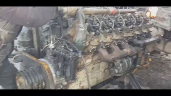 Запуск двигателя v12 от БелАза