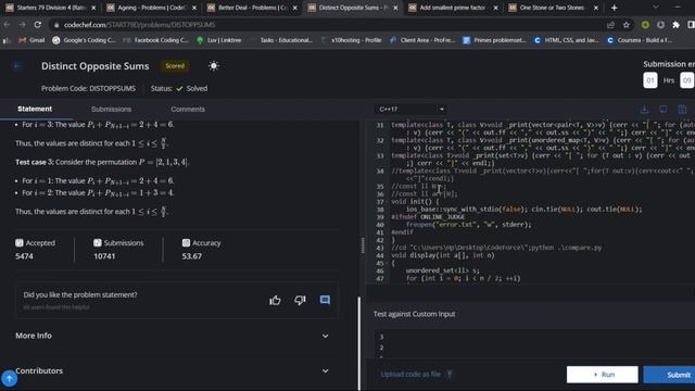 Problem A B C D | One Stone or Two Stones | Codechef STARTERS 79 | Solution A B C D смотреть онлайн