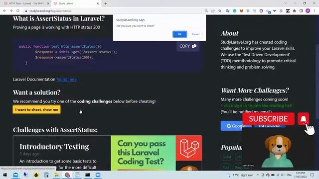 How to pass the assertStatus test in Laravel? смотреть онлайн