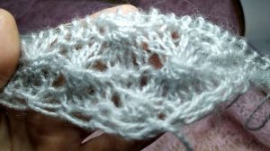 АЖУРНАЯ КОСЫНКА ИЗ МОХЕРА СПИЦАМИ