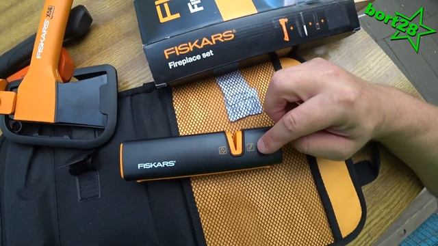 Fiskars Fireplace Set Топор Fiskars Camping Axe X5.Нож Fiskars K10 K40 Точилка Fiskars Xsharp™