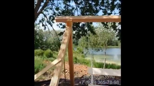 Деревянная качель из остатков бруса смотреть онлайн