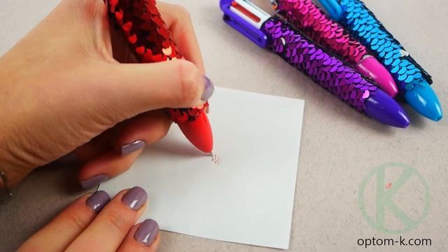Многоцветные ручки с пайетками. Обзор автоматических ручек для девочек (4917) смотреть онлайн