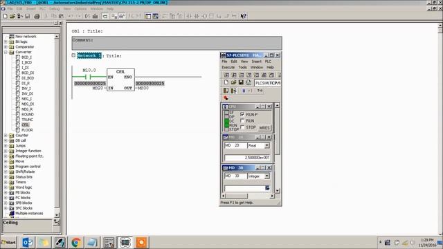 How to use CEIL Instruction in Siemens Step-7 Programming смотреть онлайн