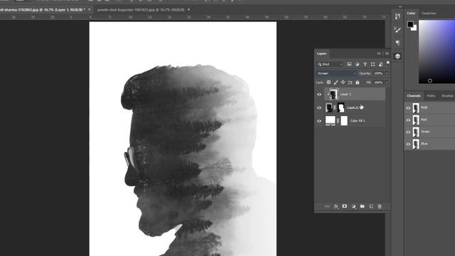 Double Exposure | How to Create a double exposure effect in adobe Photoshop #pixelspacket смотреть онлайн