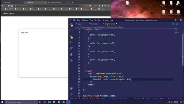 Step Indicator React смотреть онлайн