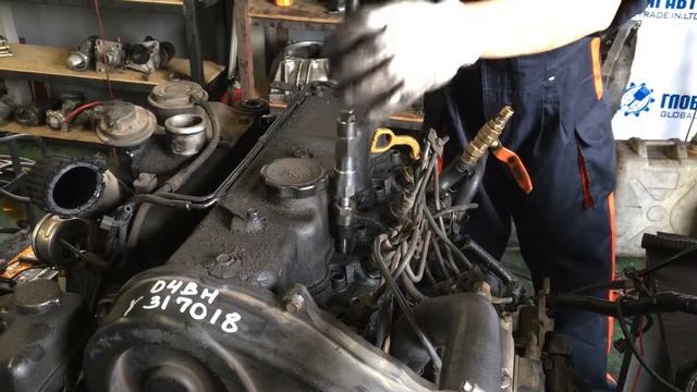 Проверка компрессии двигателя D4BH Y317018 Hyundai Galloper 2.5л смотреть онлайн