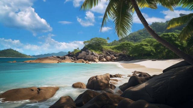 Tranquil Tropical Beach Ambience 🌴   1 Hour Of Calming Waves For Relaxation, Sleep, And Focus