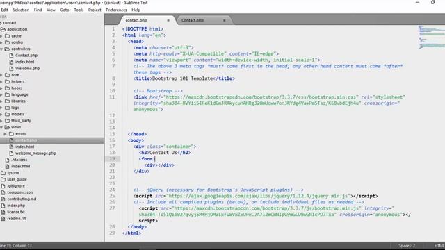 Codeigniter 3.0 Contact Form and Email Sending Library Part-1 смотреть онлайн