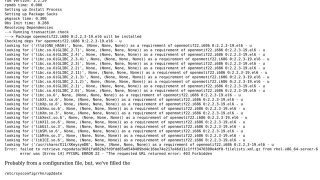 RHEL 6.6: [Errno 14] PYCURL ERROR 22 - "The requested URL returned error: 403 Forbidden" смотреть онлайн