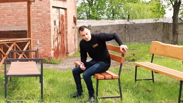 Дерев'яна садова Лавка 1,95м | Скамейка с металлической ножкой смотреть онлайн