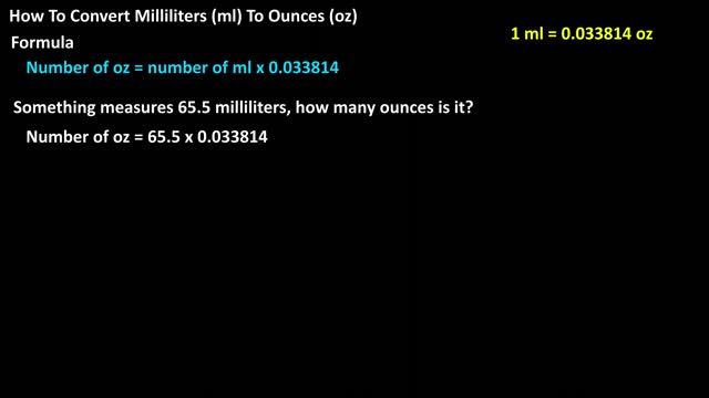 How To Convert Or Change Milliliters (ml) To Ounces (oz) Explained - Formula For ml To oz смотреть онлайн