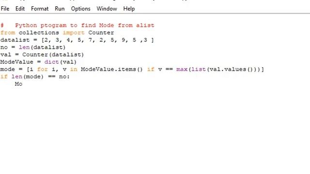 Python program to find Mode from list смотреть онлайн