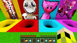 Выбери круглую яму ЗУБАСТАЯ КОМНАТА ЧЕЛОВЕК ЗА ОКНОМ МАМА ДЛИННЫЕ НОГИ КИССИ МИССИ в майнкрафт !