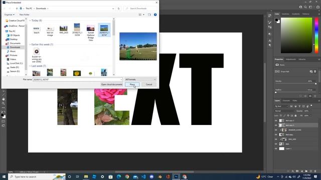 How to place multiple images in text in Photoshop смотреть онлайн
