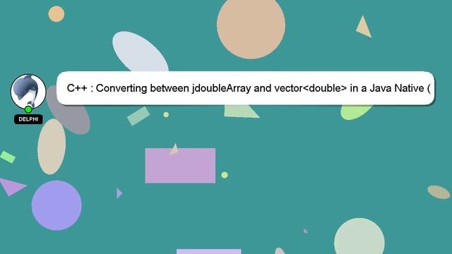 C++ : Converting between jdoubleArray and vector double in a Java Native (JNI) method in C++ смотреть онлайн