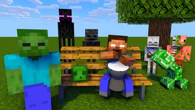 Monster School Vibing to Ievan Polkka (Cat Vibing Meme) - Minecraft Animation смотреть онлайн