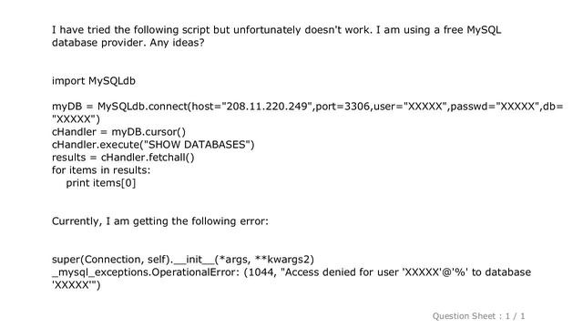 MySQL : Connect on remote MySQL database through Python смотреть онлайн