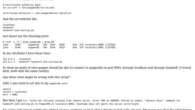 PuppetDB: Connection refused смотреть онлайн