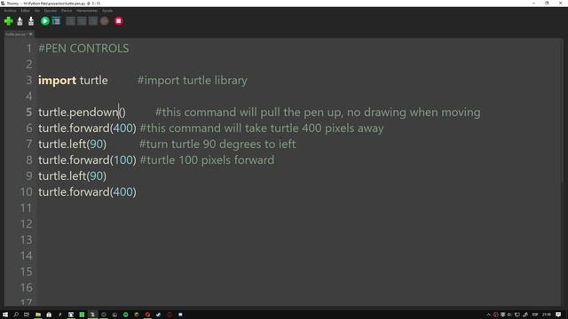 Python Turtle Lessons 7# Pen Control смотреть онлайн