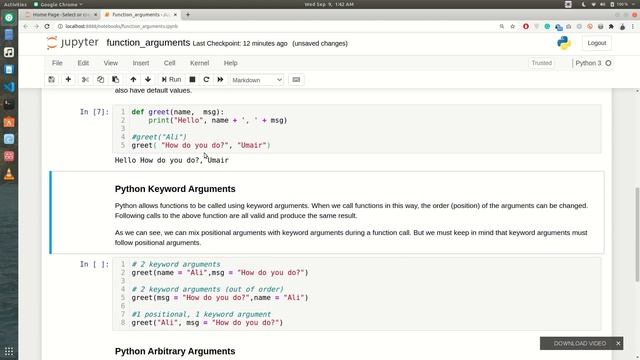 Default, Keyword and Arbitrary Arguments - Tutorial#19 | Python Tutorial In Hindi/Urdu смотреть онлайн