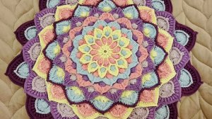 12 и 13. Вязание. Крючок. Салфетка Астерия 12 и 13 ряд. Схемы вязания.mp4