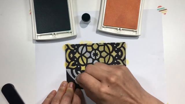 Embossing Paste Medallion On Black Cardstock