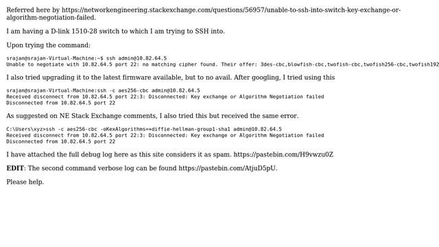 DevOps & SysAdmins: Unable to SSH into switch: Key exchange or Algorithm Negotiation failed on hold смотреть онлайн
