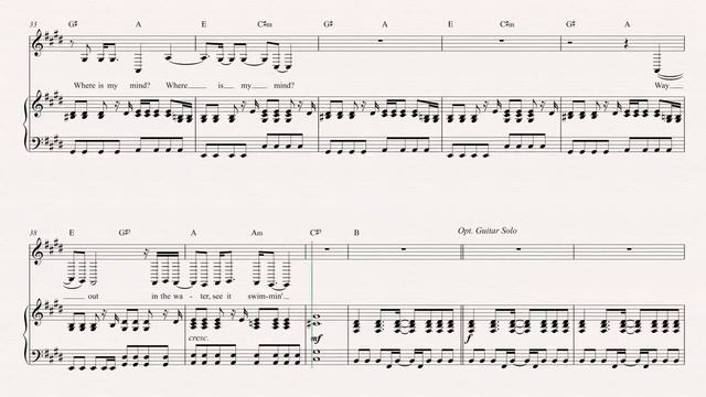 Baritone Sax - Where is My Mind? - The Pixies Sheet Music, Chords, & Vocals смотреть онлайн